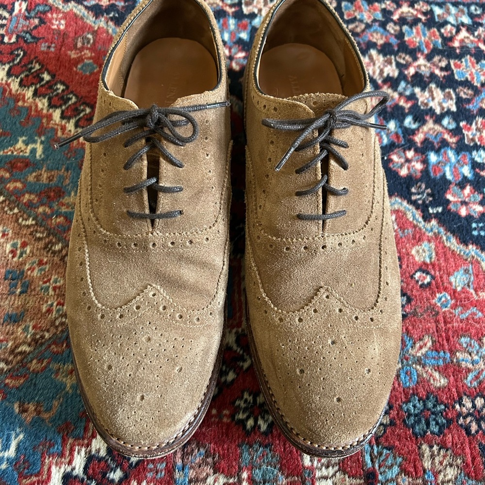 Allen Edmonds Hendrix Wingtip Oxford Perforated Suede Size 11.5